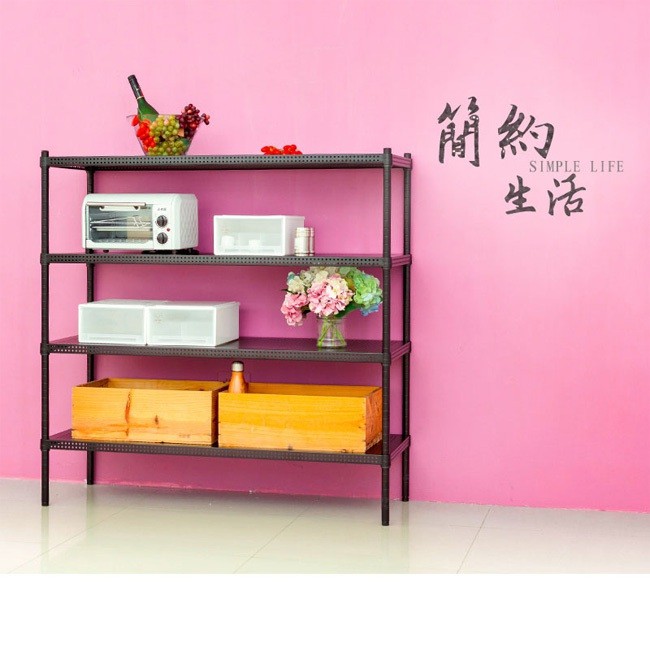 【Y HOUSE】120x45x120 cm perforated plate three-layer grill/storage rack/shelf/TV rack/hole shelf/TV cabinet-black, , large