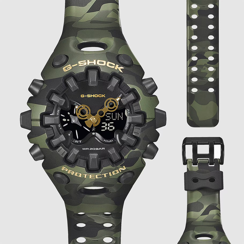 CASIO 卡西歐G-SHOCK BOLD CAMO 系列 迷彩獨特大錶殼雙顯電子錶 手錶 送禮 禮物 推薦(GA-V01CMG-3A), , large