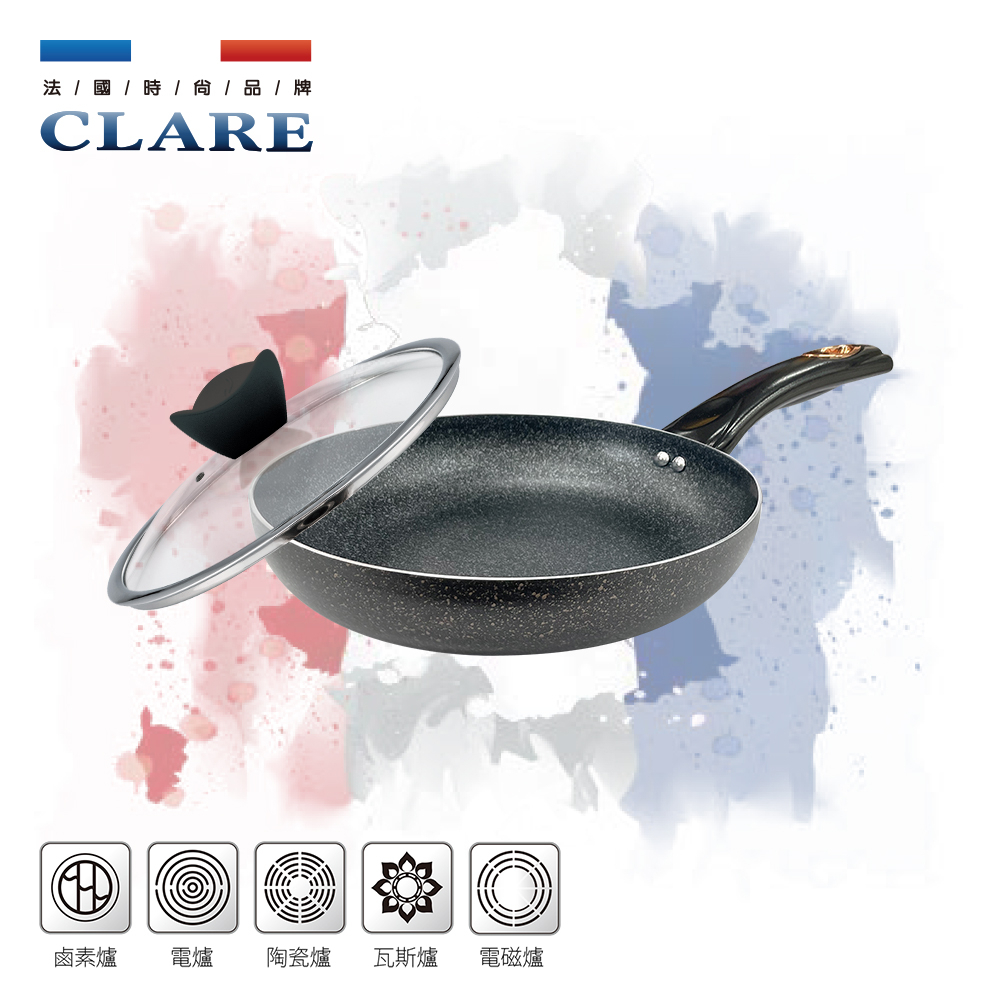 CLARE 可蕾爾 羽鑽不沾平底鍋IH附蓋 32cm-Leidea樂德兒, , large
