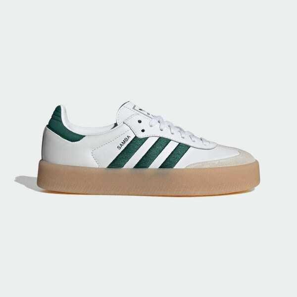 Kixpress-Adidas Sambae W 女 休閒鞋 運動 經典 復古 厚底 膠底 皮革 日常 百搭 白綠 [ID0440], , large