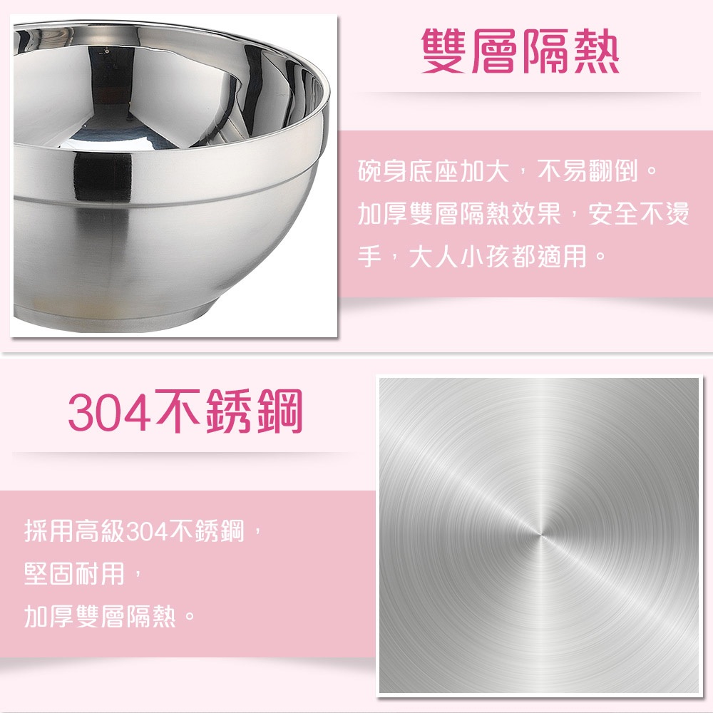 PERFECT 理想牌 晶品304不鏽鋼雙層碗隔熱碗 12cm6入無蓋-Leidea樂德兒, , large