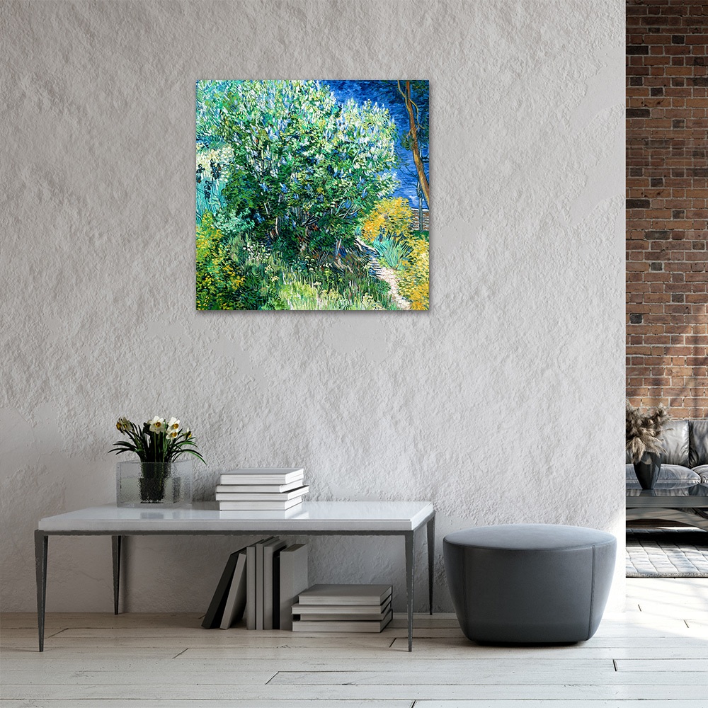 【御畫房】紫丁香花叢 國家一級畫師手繪油畫80&times;80cm(VF-173), , large