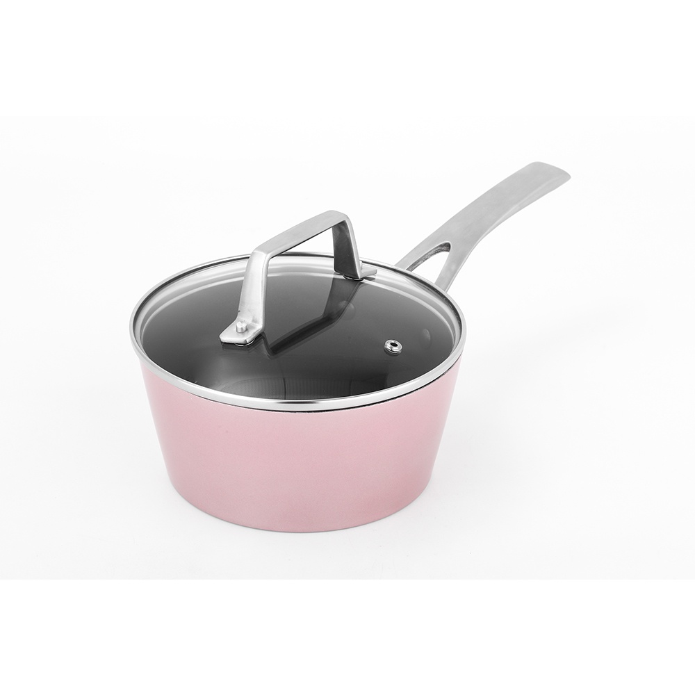 【美國MotherGoose鵝媽媽】FancyPan粉品 IH導磁不沾湯鍋18cm, , large