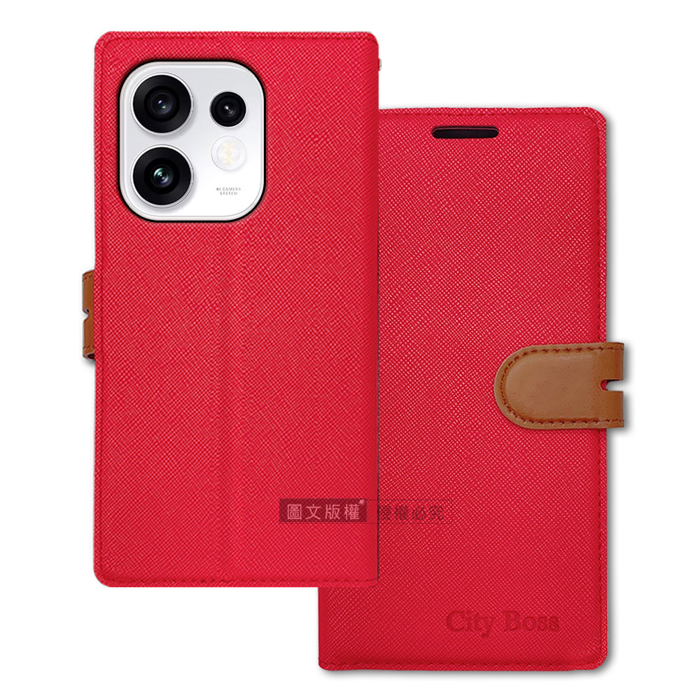 CITY都會風 OPPO Reno16 插卡立架磁力手機皮套 有吊飾孔, , large