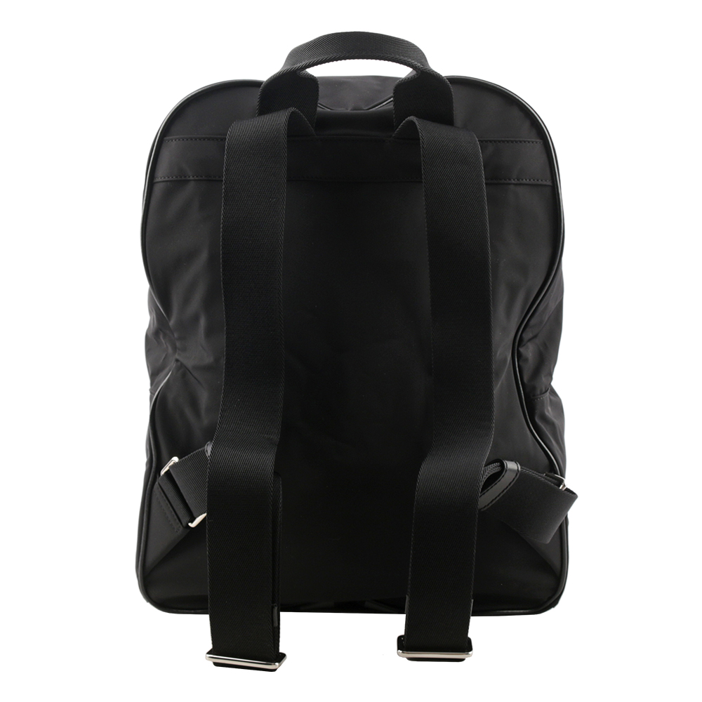 BALLY On The Go Round 條紋尼龍後背包/贈收納袋/黑色, , large