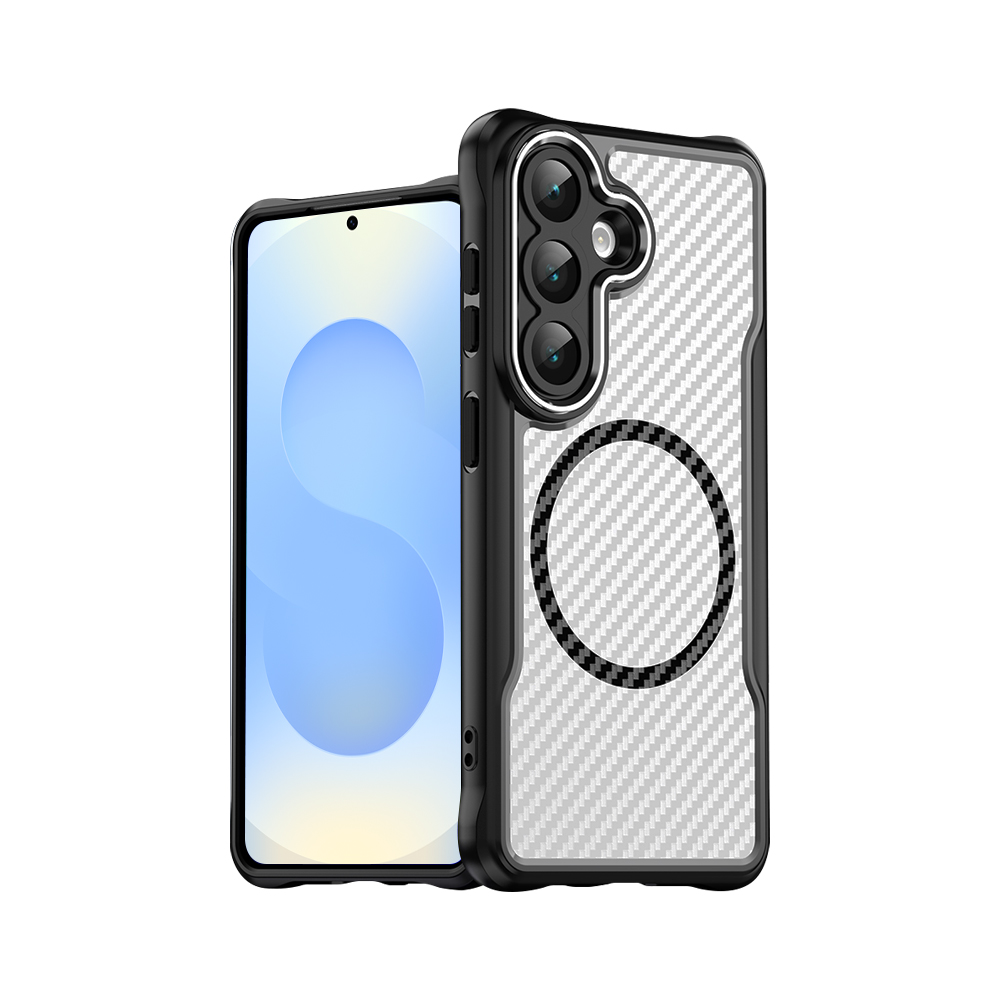 領先Pro 三星 Galaxy S26 鋁合金鏡頭框 碳纖紋磁吸防摔殼 手機殼, , large