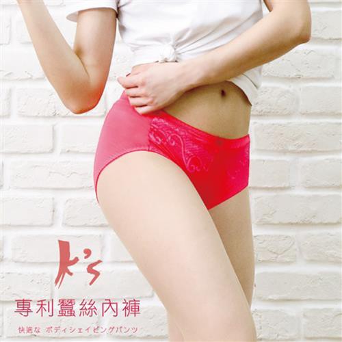 【K's凱恩絲】喜氣開運大紅專利有氧蠶絲內褲(3件組), , large
